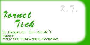 kornel tick business card